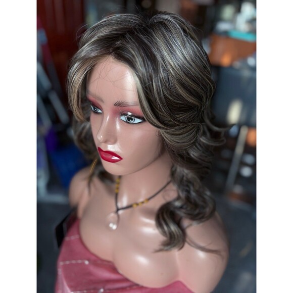 Belle tress “Elle” lux handtied cap wig in color Chocolate buttercream New